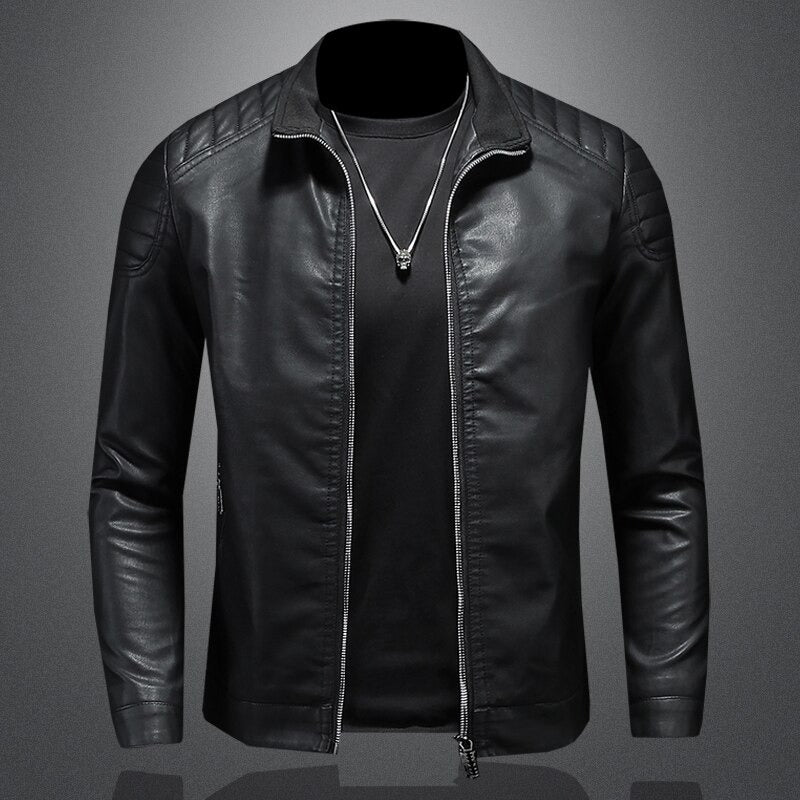 Regular Fit Leather Jacket for men