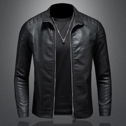 Regular Fit Leather Jacket for men