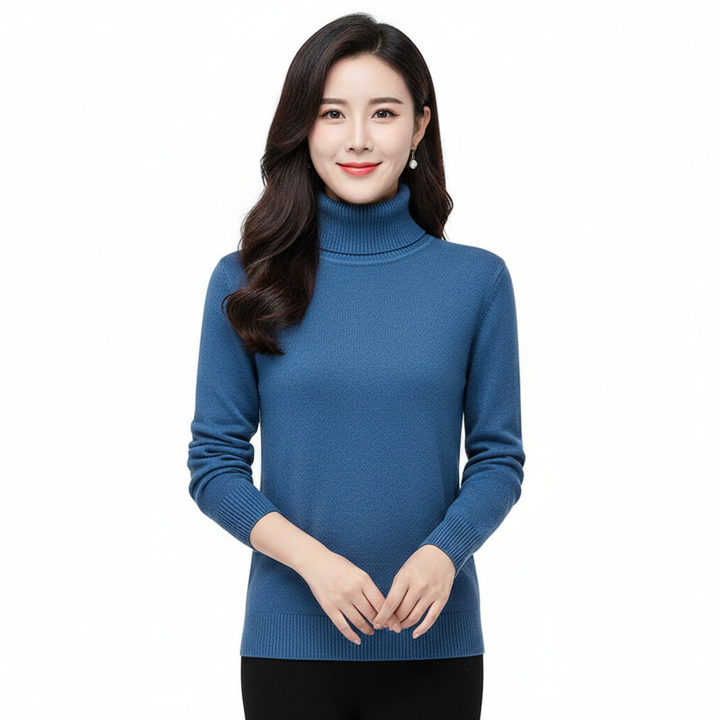 Léa Women's Turtleneck Sweater – Soft Cashmere Sweater with a Fitted and Elegant Cut
