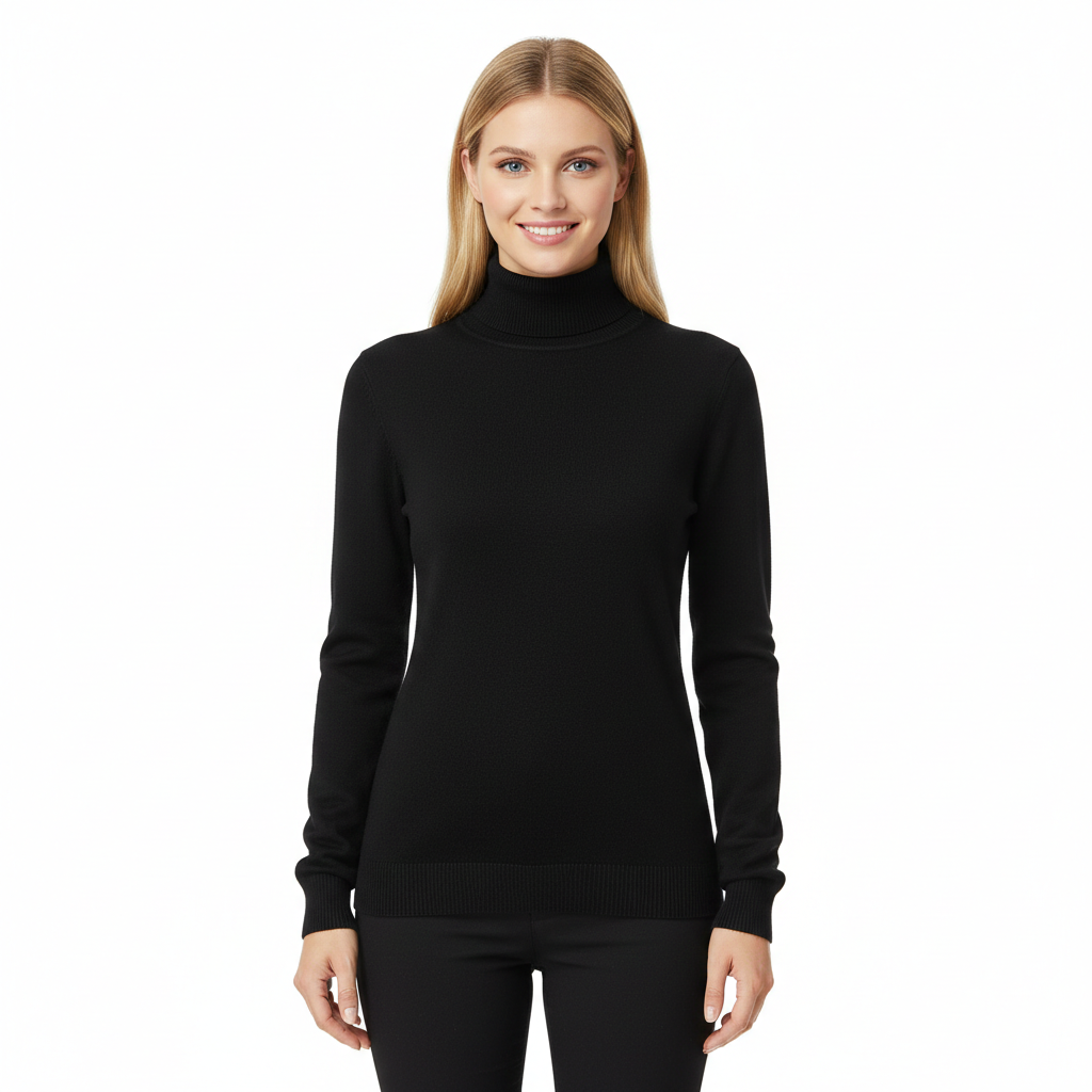 Léa Women's Turtleneck Sweater – Soft Cashmere Sweater with a Fitted and Elegant Cut