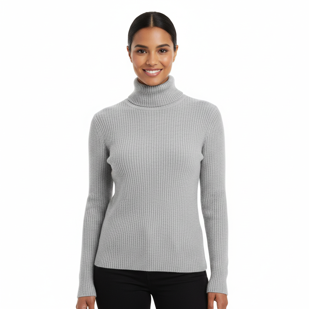 Léa Women's Turtleneck Sweater – Soft Cashmere Sweater with a Fitted and Elegant Cut