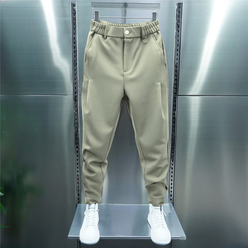 Leo elastic waist men's pants-green