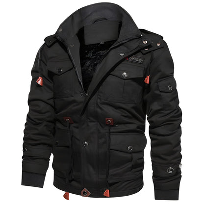 Logan Veste Militaire Homme – Manteau Imperméable avec Doublure Polaire & Taille Ajustable