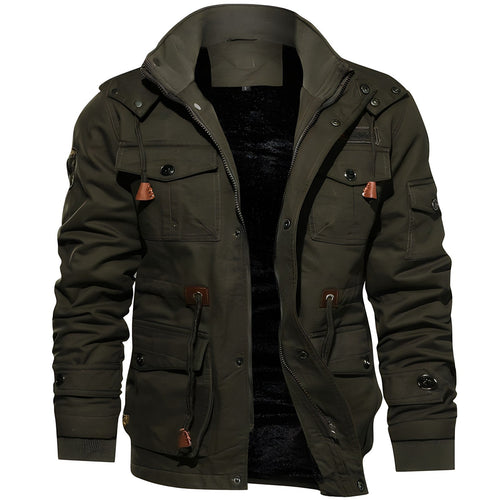 Logan Veste Militaire Homme – Manteau Imperméable avec Doublure Polaire & Taille Ajustable
