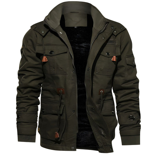 Logan Veste Militaire Homme – Manteau Imperméable avec Doublure Polaire & Taille Ajustable
