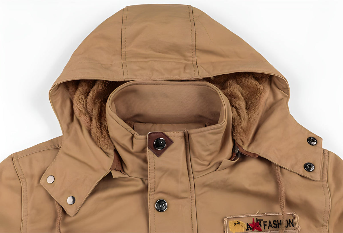 Logan Military Jacket – brown detail