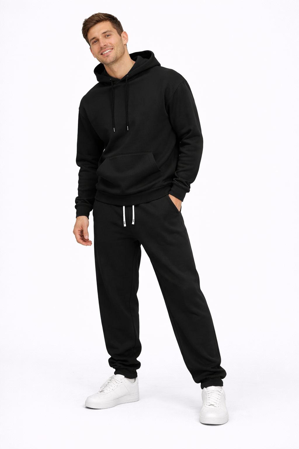 Luca Men's Sports Set - Hoodie with Hood & Comfortable Polyester Jogger