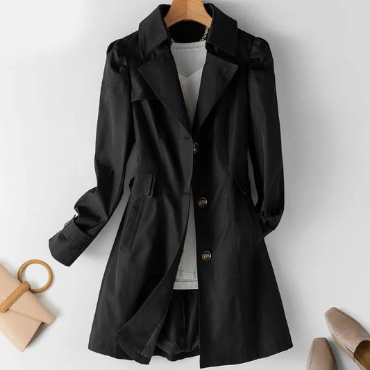 Freya Trench Femme Mi-Long – Coupe Élégante, Tissu Léger & Style Chic Polyvalent