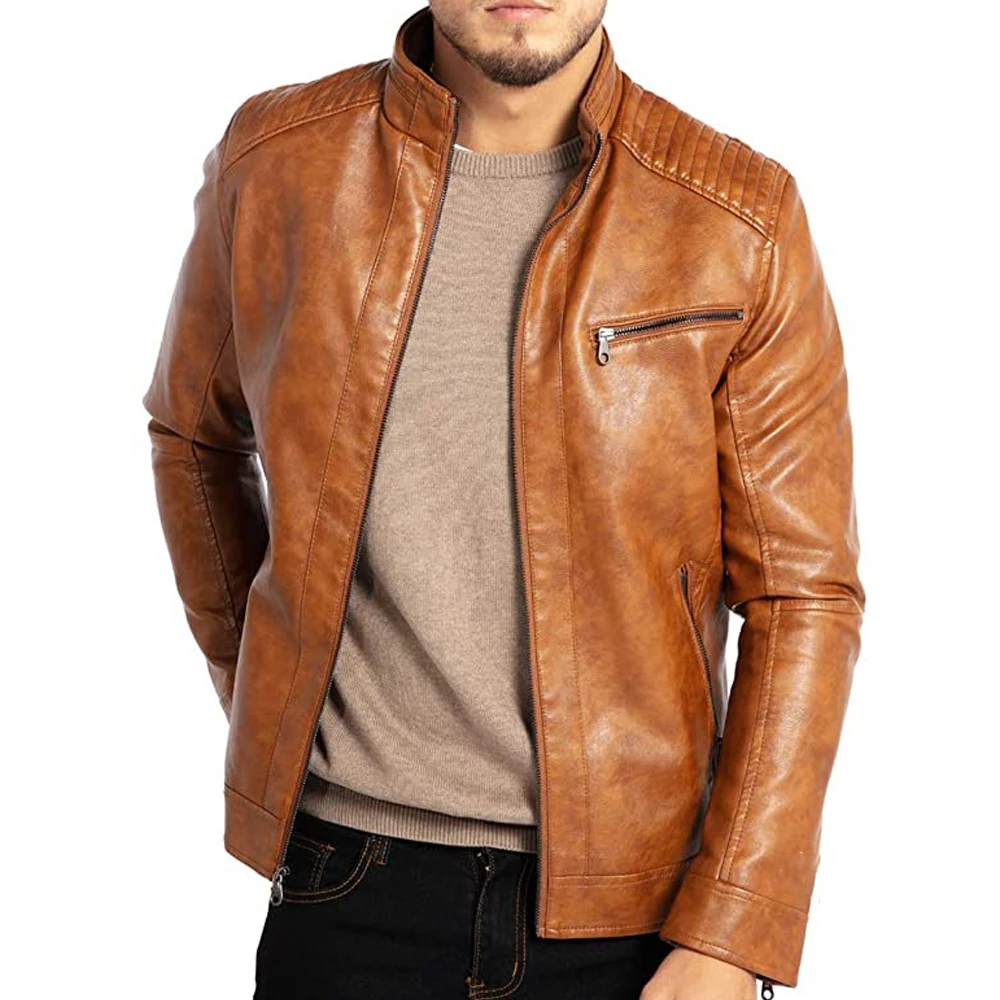 Marlon Men's Leather Jacket front view