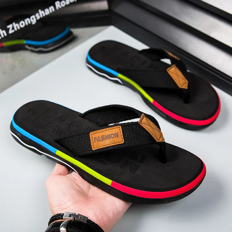 Joziah Tongs pour Hommes – Design Multicolore, Confort Coussiné et Sandales d’Été Durables