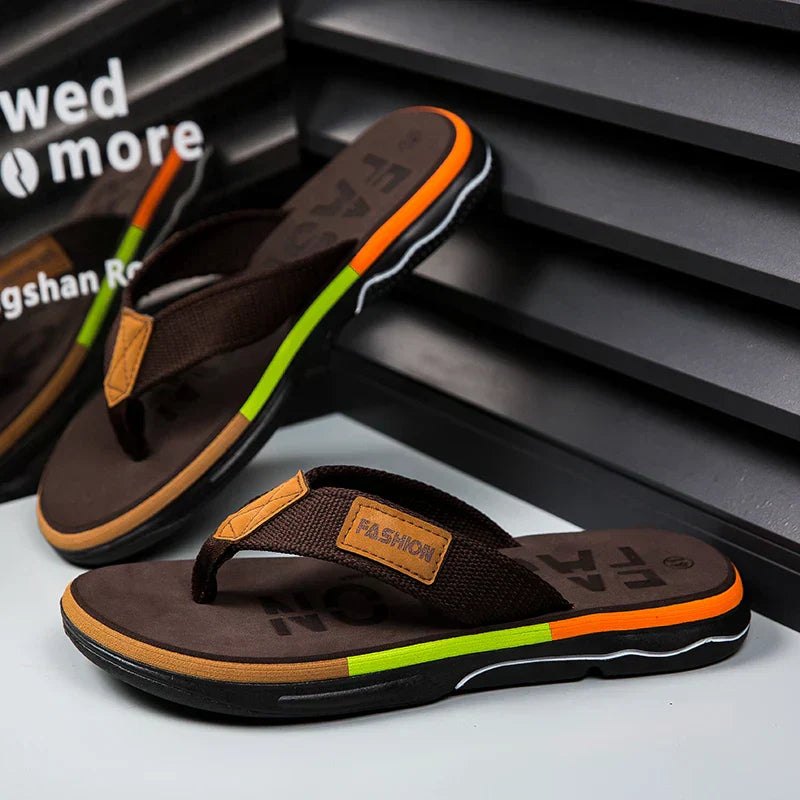 Joziah Tongs pour Hommes – Design Multicolore, Confort Coussiné et Sandales d’Été Durables
