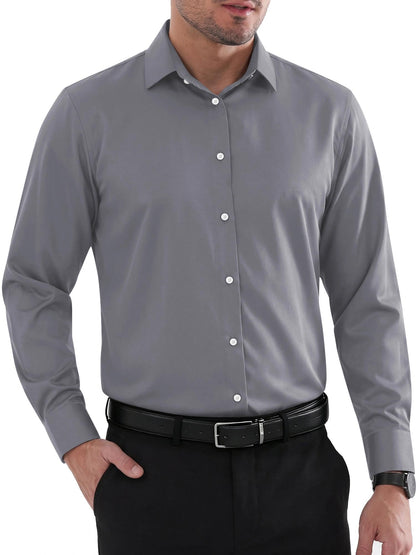 Louie Men's Shirt – Regular Fit No Iron Shirt, Reinforced Collar & Long Sleeves