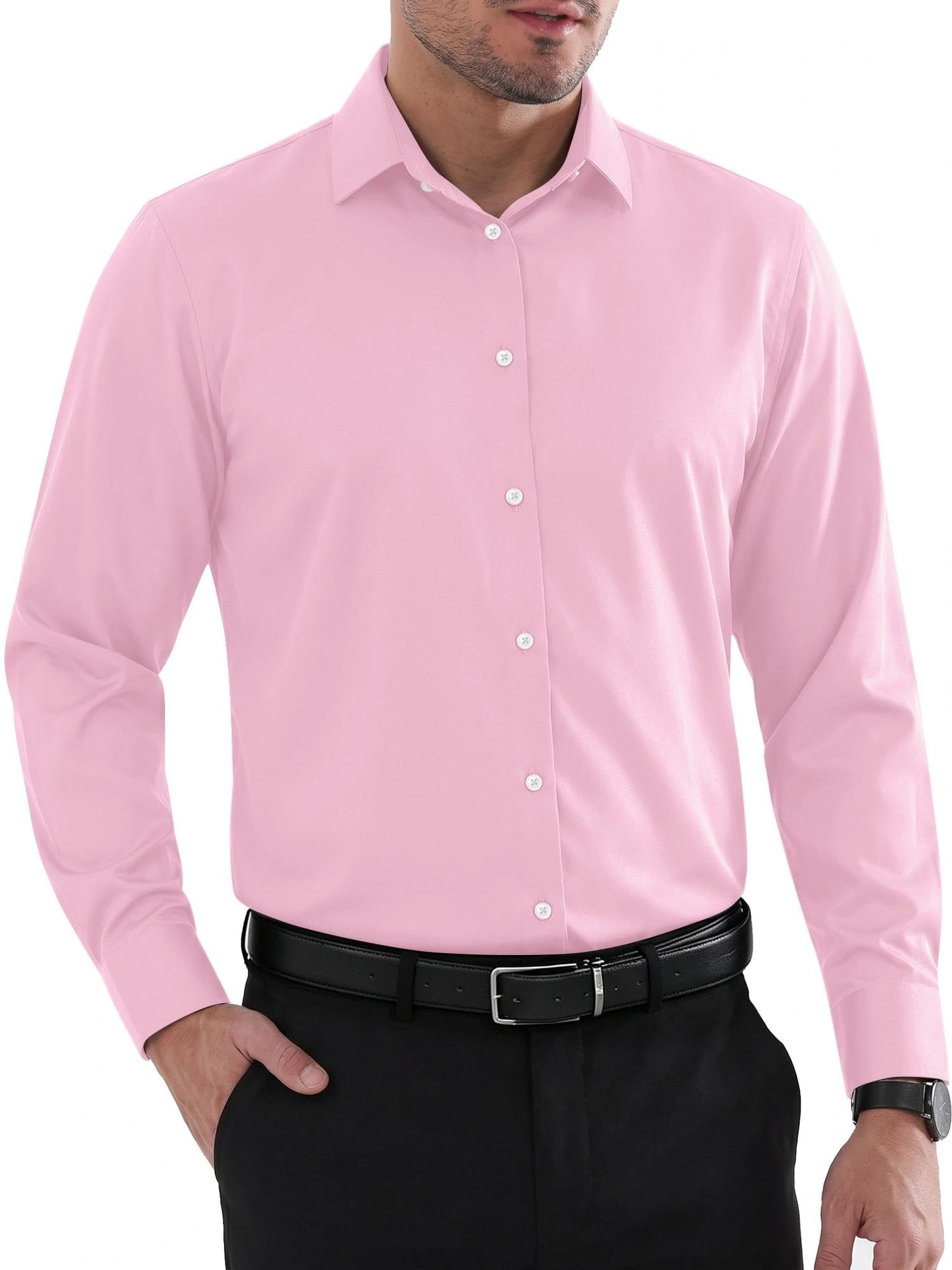 Louie Men's Shirt – Regular Fit No Iron Shirt, Reinforced Collar & Long Sleeves