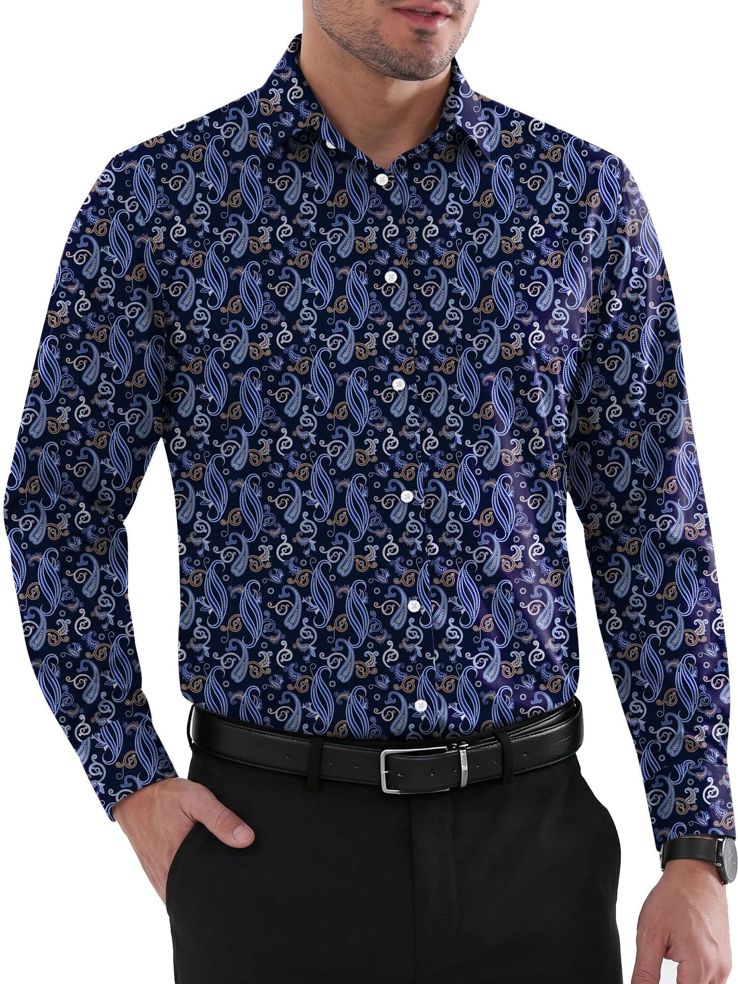 Louie Men's Shirt – Regular Fit No Iron Shirt, Reinforced Collar & Long Sleeves