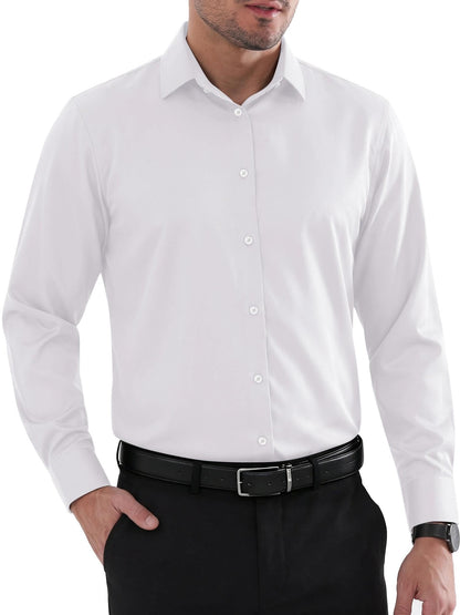 Louie Men's Shirt – Regular Fit No Iron Shirt, Reinforced Collar & Long Sleeves