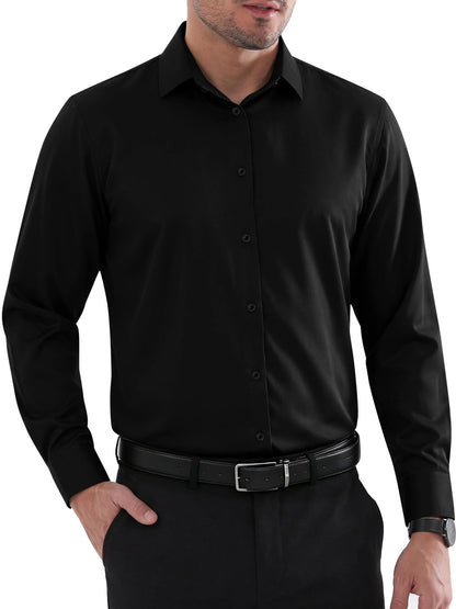 Louie Men's Shirt – Regular Fit No Iron Shirt, Reinforced Collar & Long Sleeves