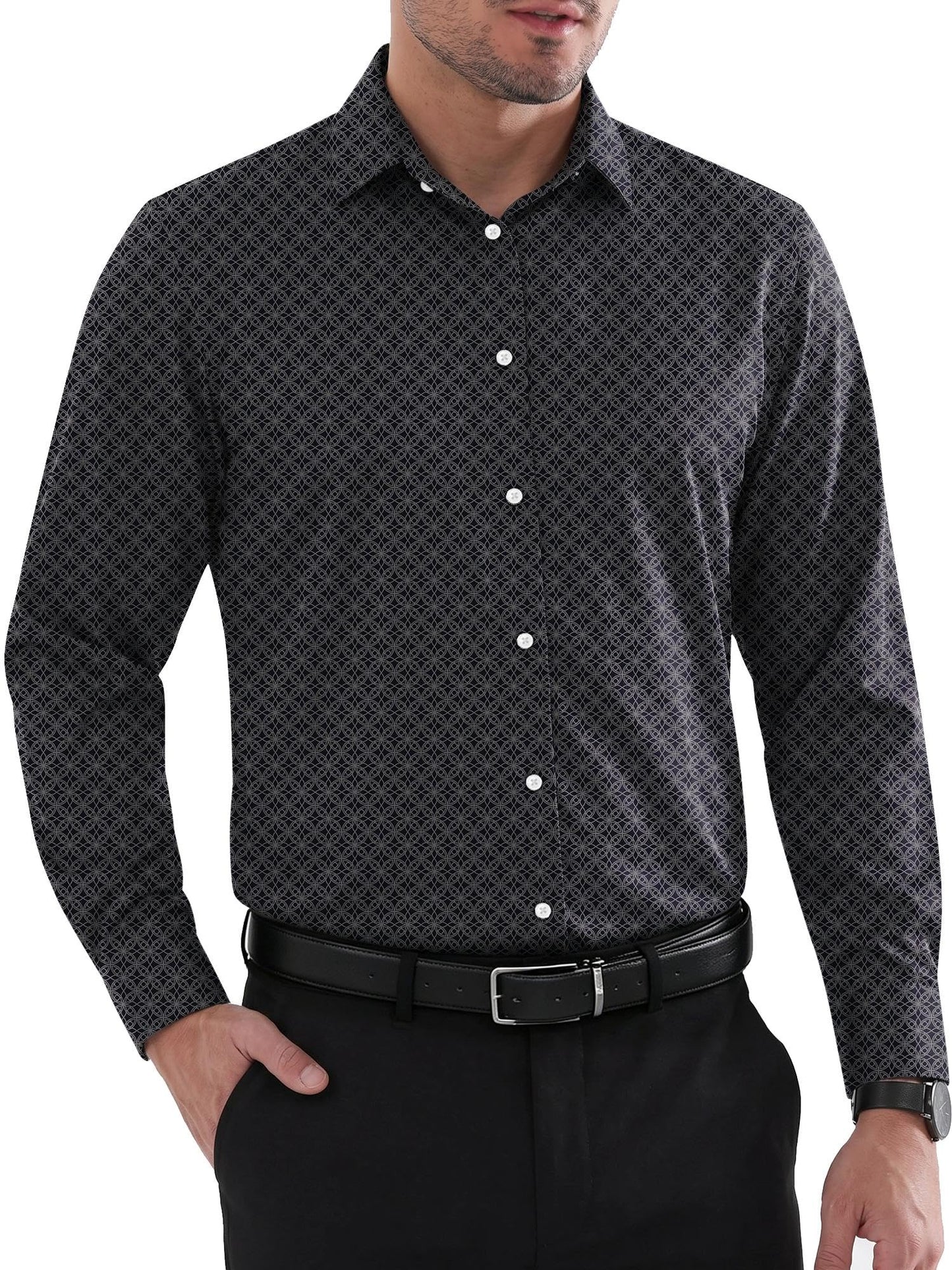 Louie Men's Shirt – Regular Fit No Iron Shirt, Reinforced Collar & Long Sleeves