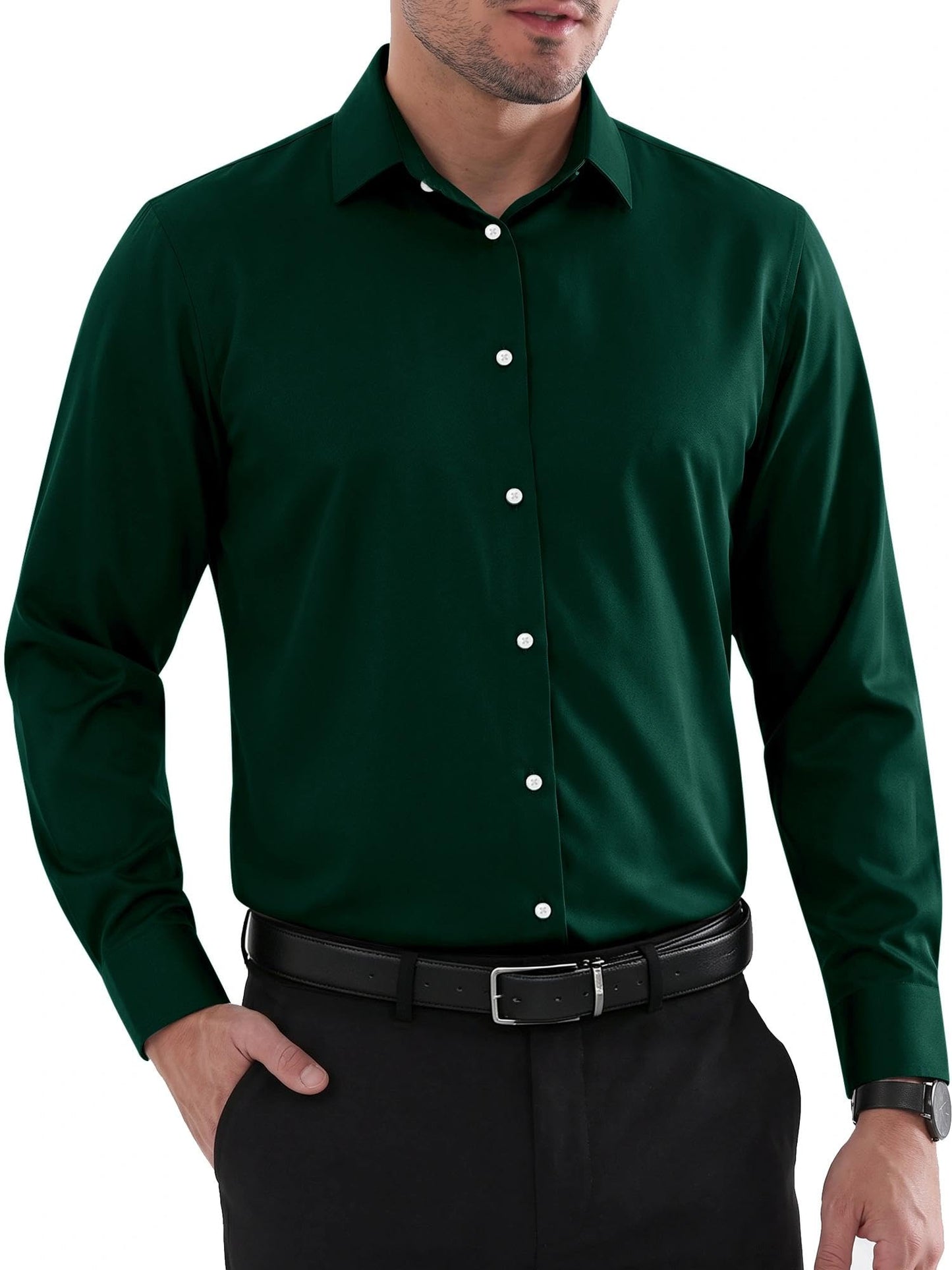 Louie Men's Shirt – Regular Fit No Iron Shirt, Reinforced Collar & Long Sleeves
