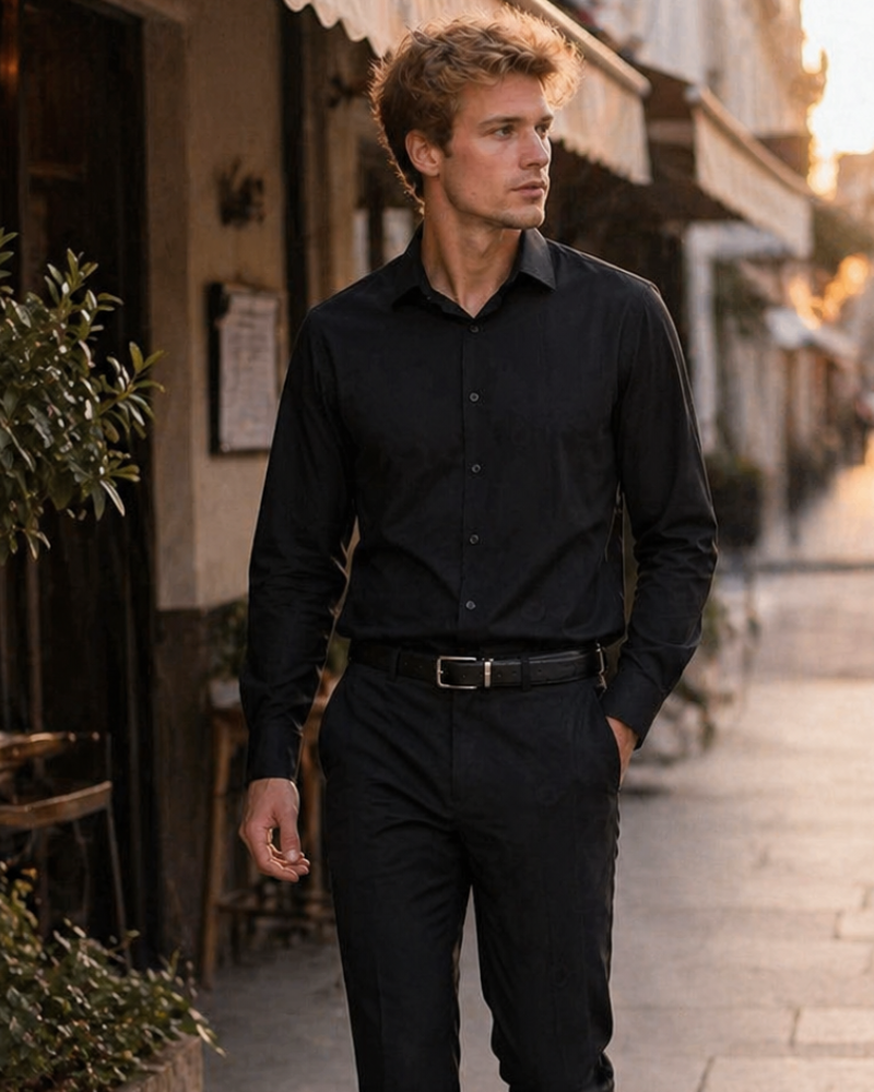 Louie Men's Shirt – Regular Fit No Iron Shirt, Reinforced Collar & Long Sleeves