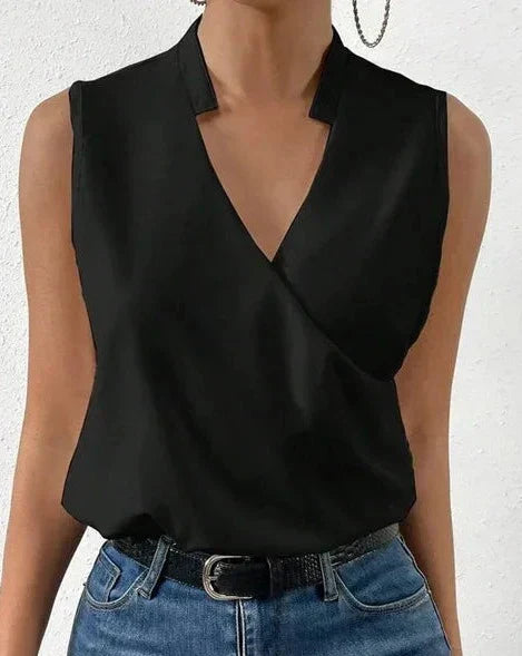 Blouse Sans Manches Femme Lisette – Coupe Chic et Flatteuse pour Tenues Décontractées et de Bureau