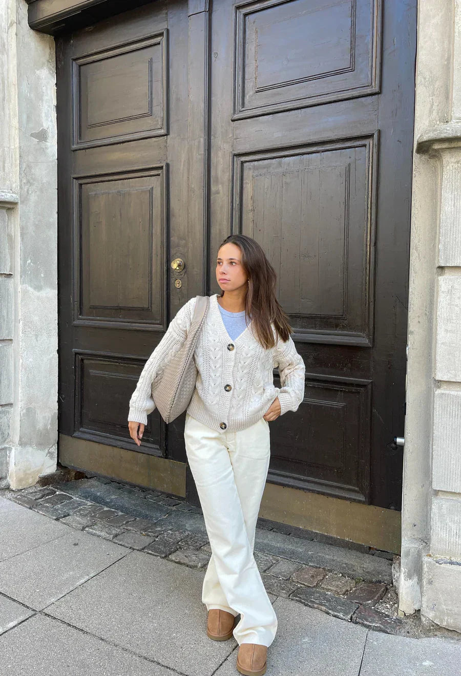 Noa Sac à Main Tressé Femme – Design Élégant en Cuir Végan avec Grand Espace et Fermeture Éclair