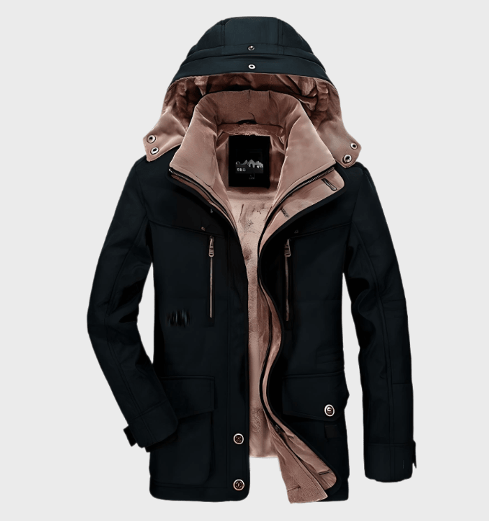 Allan Veste Homme d’Hiver – Chaude à Capuche avec Doublure Isolante & Poches Pratiques