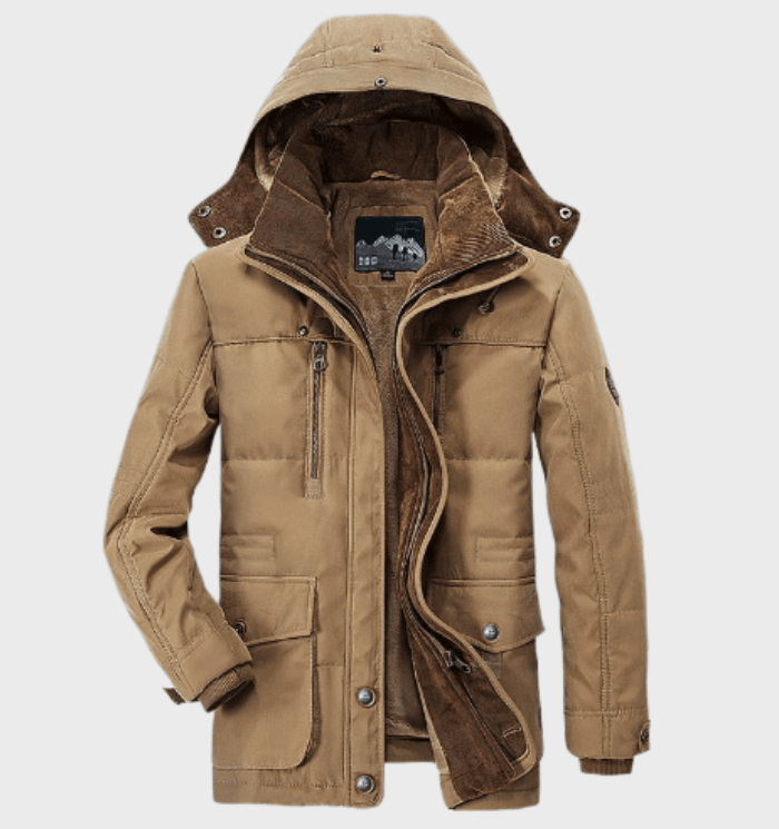 Allan Veste Homme d’Hiver – Chaude à Capuche avec Doublure Isolante & Poches Pratiques