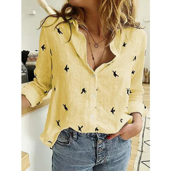 Blouse Femme Bianna Oversize – Coupe Ample Décontractée avec Col en V pour le Travail ou un Usage Quotidien