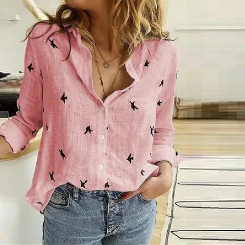 Blouse Femme Bianna Oversize – Coupe Ample Décontractée avec Col en V pour le Travail ou un Usage Quotidien