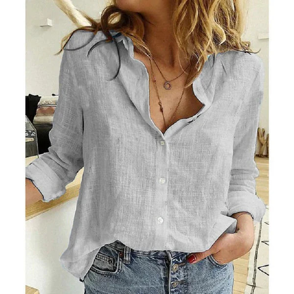 Blouse Femme Bianna Oversize – Coupe Ample Décontractée avec Col en V pour le Travail ou un Usage Quotidien