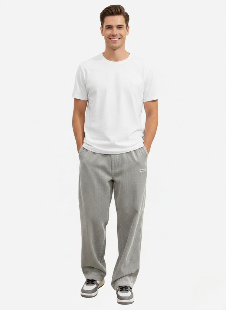 Noahry Men's Loose Fit Corduroy Pants – Straight Cut, Comfort & Streetwear Style