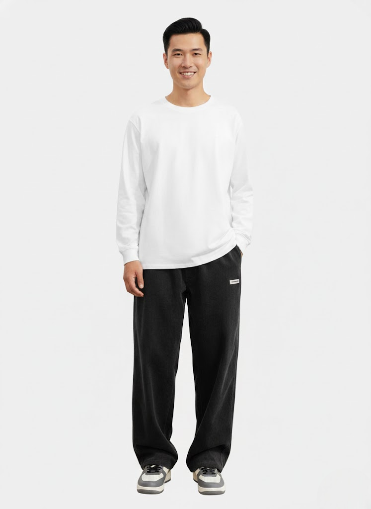 Noahry Men's Loose Fit Corduroy Pants – Straight Cut, Comfort & Streetwear Style