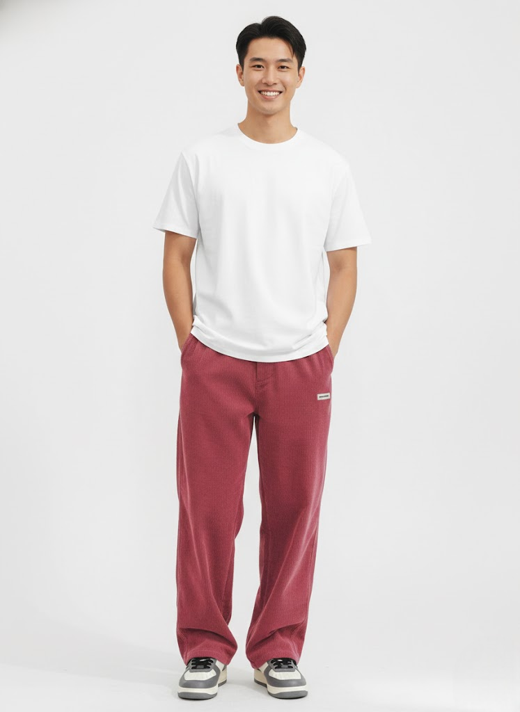 Noahry Men's Loose Fit Corduroy Pants – Straight Cut, Comfort & Streetwear Style