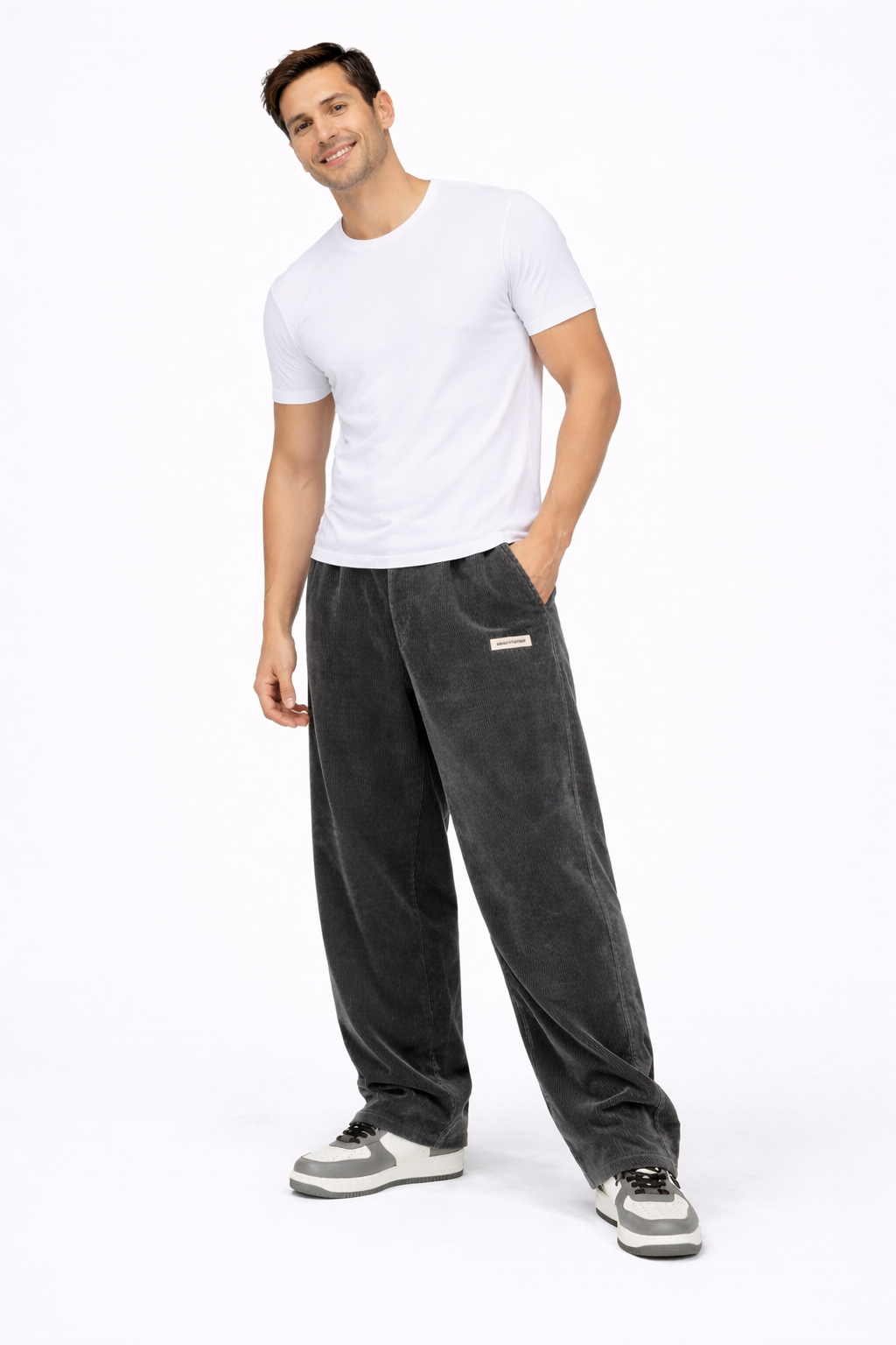 Noahry Men's Loose Fit Corduroy Pants – Straight Cut, Comfort & Streetwear Style