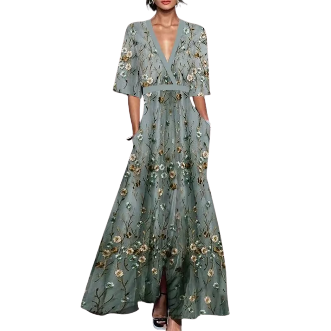 Spring Dress for Women Noelle – Feminine Elegance with Floral Pattern & Lightweight Fabric