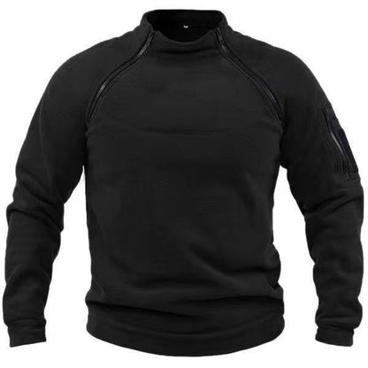 Calix Haut Col Zippé pour Homme – Manches longues avec poche sur la manche et surpiqûres structurées