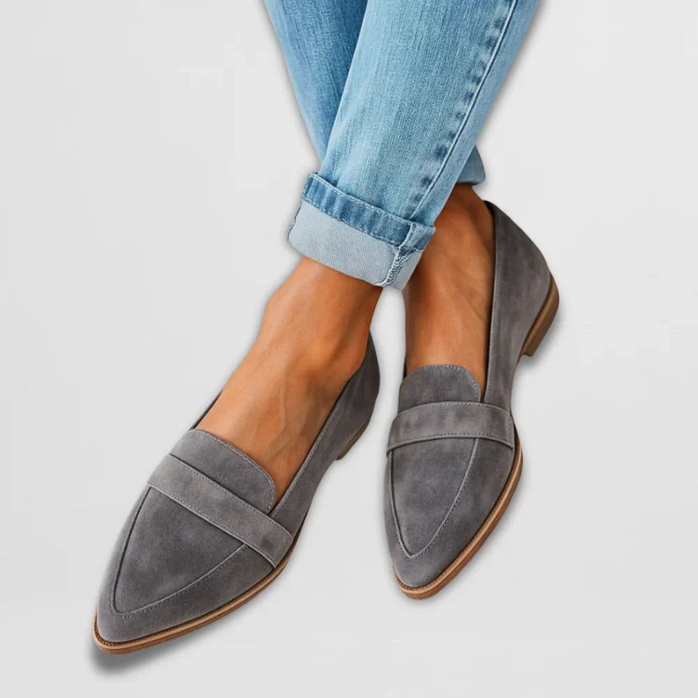 Nora Mocassins Femme – Chaussures Élégantes en Daim avec Bout Pointu & Style Polyvalent