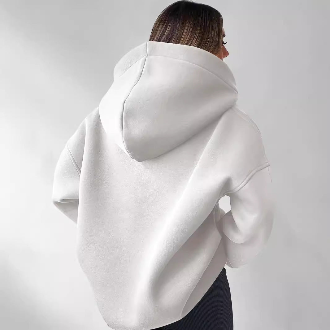 Nayeli Sweat Femme – Sweat à Capuche Ample Uni & Confortable pour un Style Décontracté Automne/Hiver