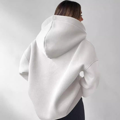 Nayeli Sweat Femme – Sweat à Capuche Ample Uni & Confortable pour un Style Décontracté Automne/Hiver