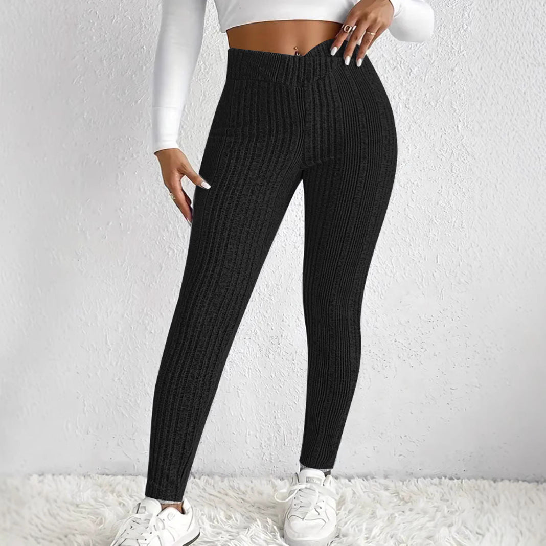 Sage Pantalon Femme – Pantalon à Rayures Chic Ajusté & Confortable pour un Style Moderne Automne/Hiver