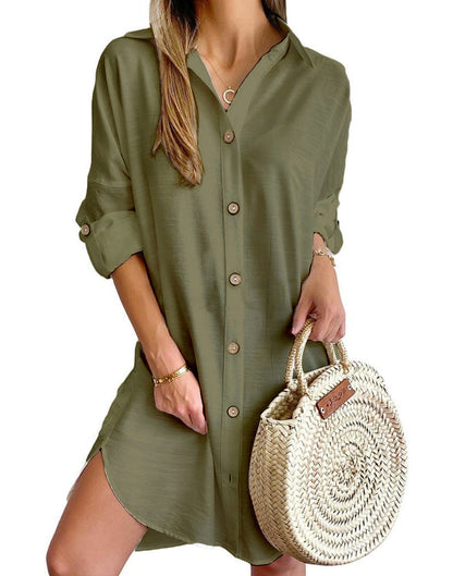 Nova Robe Chemise Femme – Robe d’Été Légère avec Élégance Décontractée et Coupe Ample
