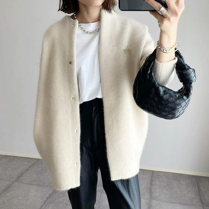 Lillian Long Gilet en Maille pour Femme – Superposition douce à ouverture ouverte pour l’automne et l’hiver
