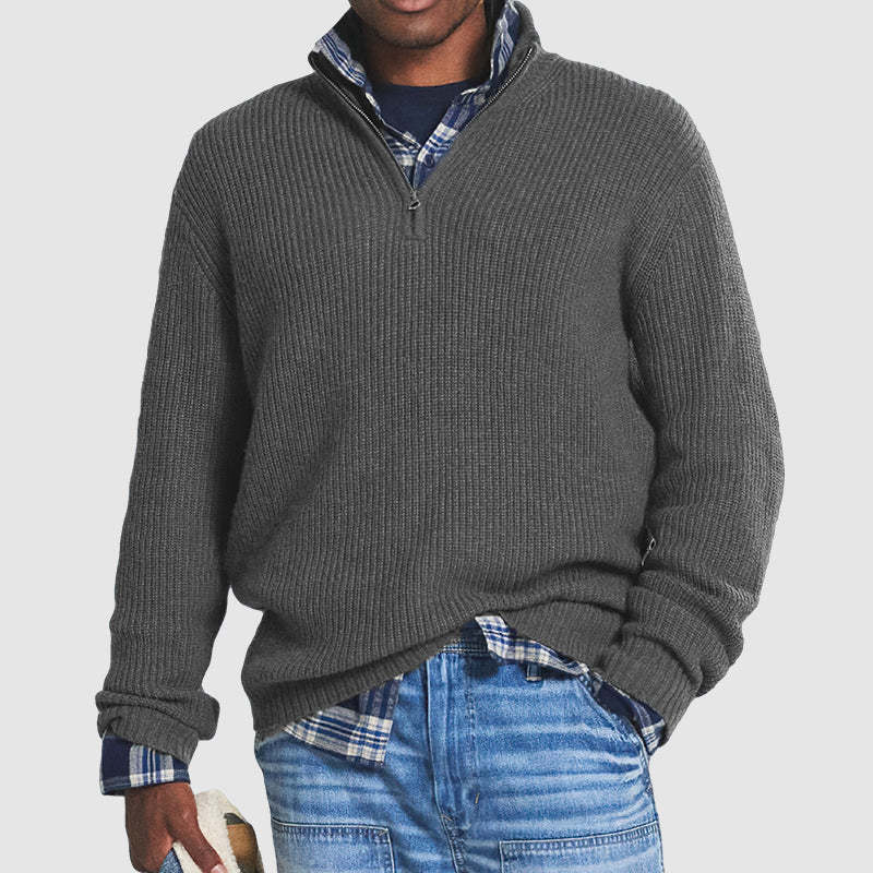 Jérôme Pull Homme en Coton – Sweat Zippé Confortable & Élégant pour Tous les Jours