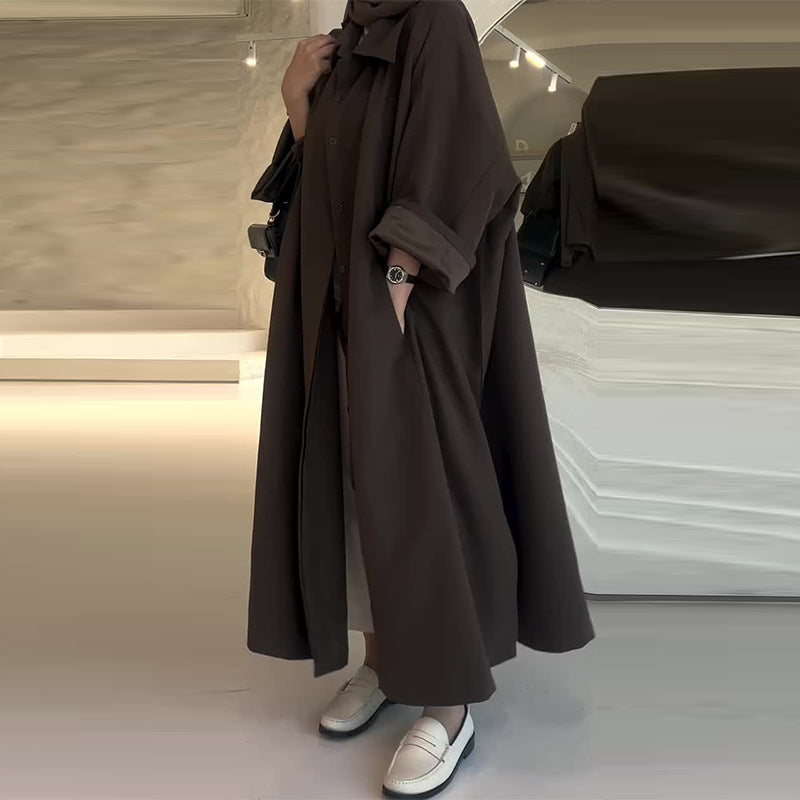 Camila Long Oversized Coat for Women – Warm Winter Coat with Relaxed Fit & Minimalist Design