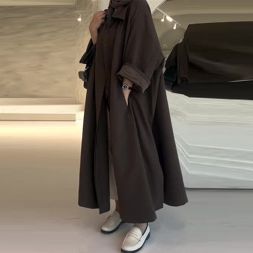 Camila Long Oversized Coat for Women – Warm Winter Coat with Relaxed Fit & Minimalist Design