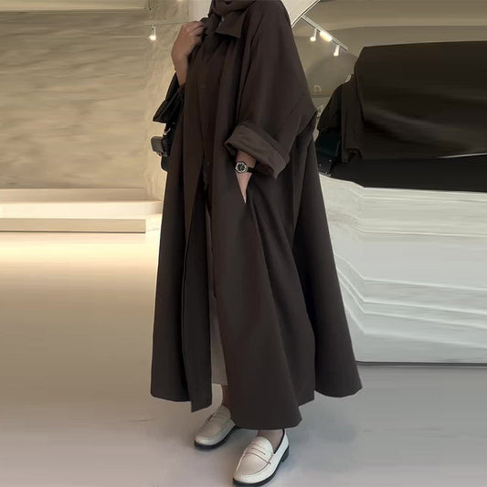 Camila Long Oversized Coat for Women – Warm Winter Coat with Relaxed Fit & Minimalist Design