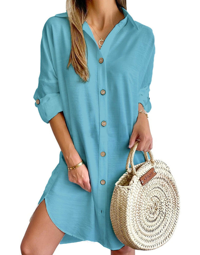 Nova Robe Chemise Femme – Robe d’Été Légère avec Élégance Décontractée et Coupe Ample