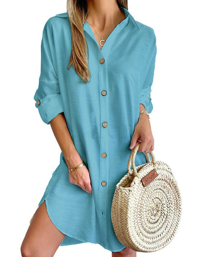 Nova Robe Chemise Femme – Robe d’Été Légère avec Élégance Décontractée et Coupe Ample