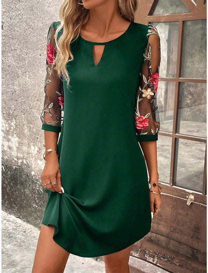 Sharina Robe Chemise Femme – Mini Robe d’Été à Imprimé Fleuri & Coupe Fluide Légère