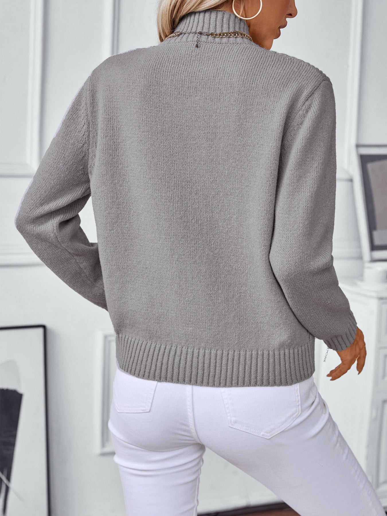 Margaret Pull Femme – Tricot Doux à Demi-Col Roulé Élégant & Confort Automne/Hiver